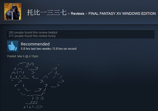 Illustration for article titled Final Fantasy XV, As Told By Steam Reviews